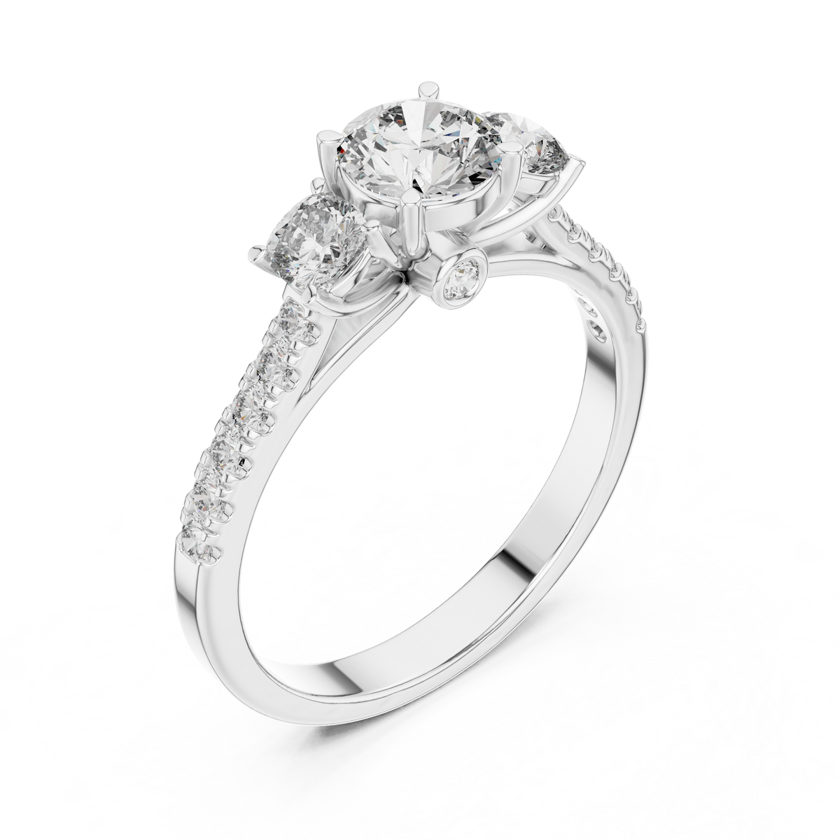 Rosé Pavé Cathedral Diamond Ring
