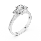 Rosé Pavé Cathedral Diamond Ring