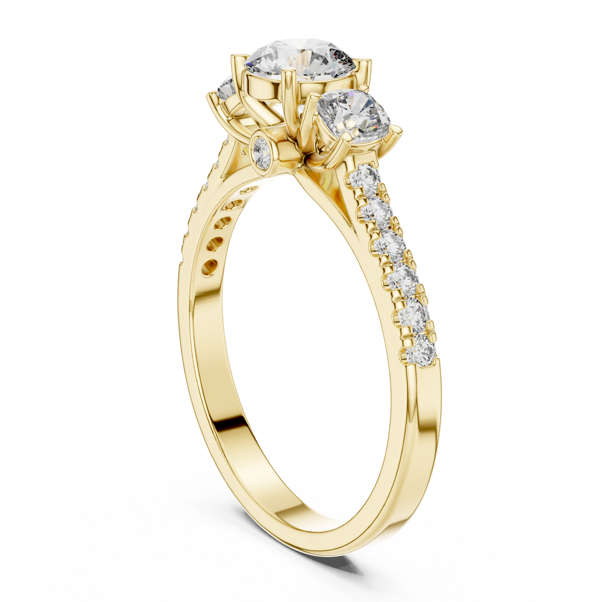Rosé Pavé Cathedral Diamond Ring