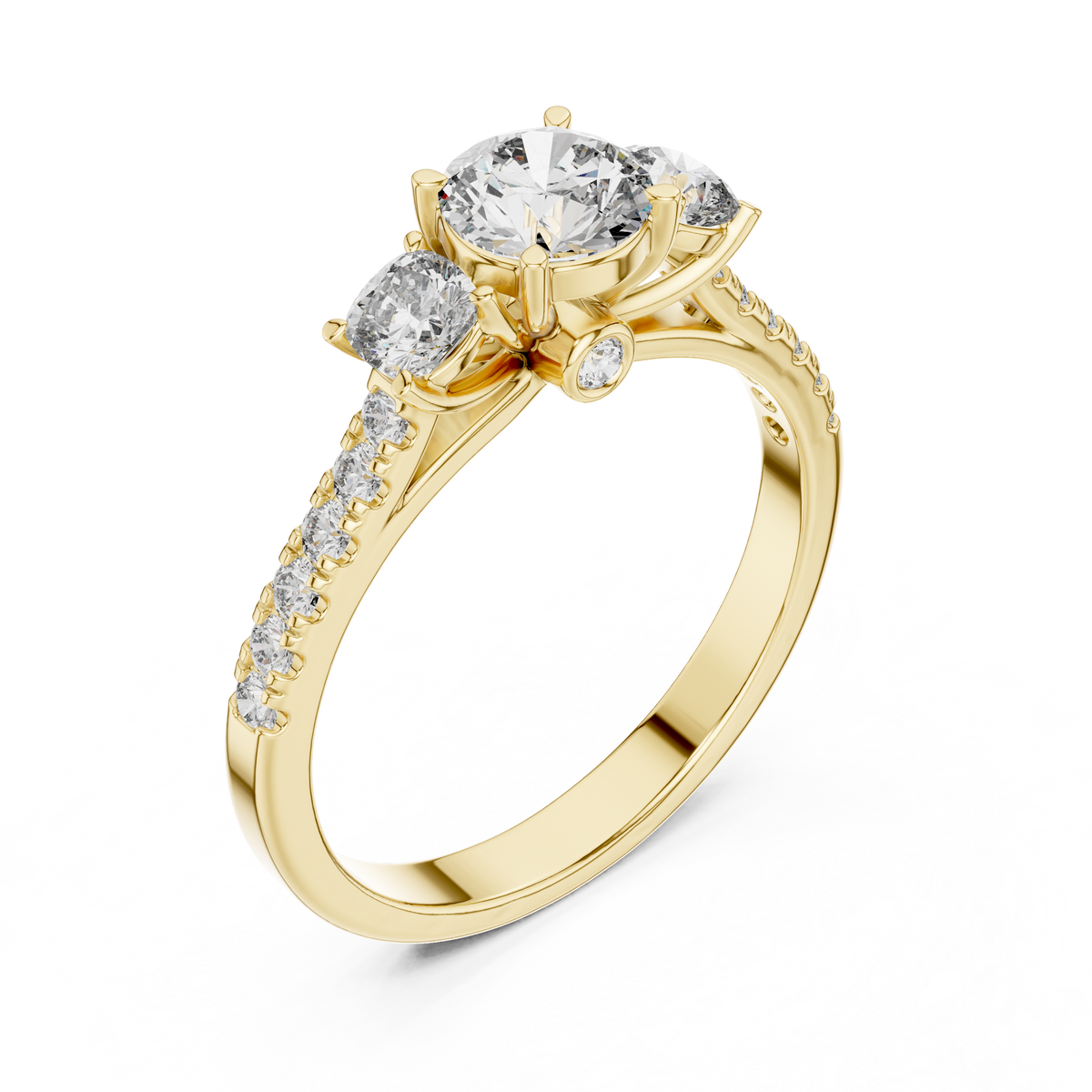 Rosé Pavé Cathedral Diamond Ring