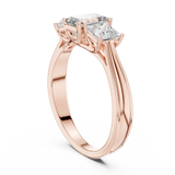 Rosé Empress Emerald Three-Stone Ring