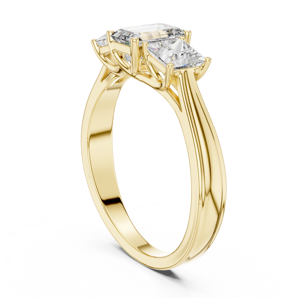 Rosé Empress Emerald Three-Stone Ring