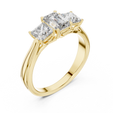 Rosé Empress Emerald Three-Stone Ring