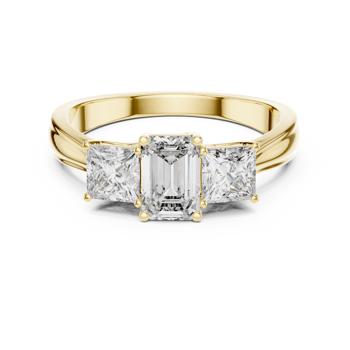 Rosé Empress Emerald Three-Stone Ring