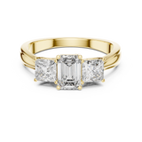 Rosé Empress Emerald Three-Stone Ring