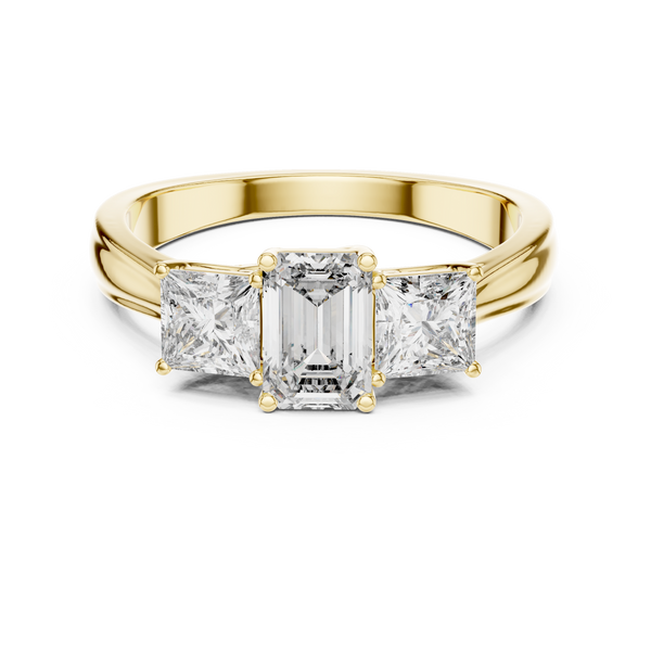 Rosé Empress Emerald Three-Stone Ring