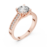Golden Radiance Pavé Solitaire Ring