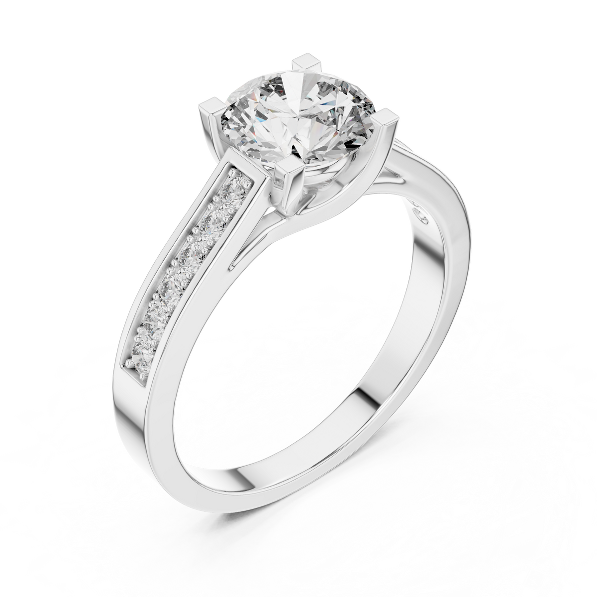 Golden Radiance Pavé Solitaire Ring