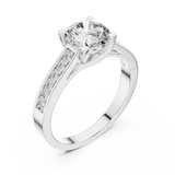 Golden Radiance Pavé Solitaire Ring