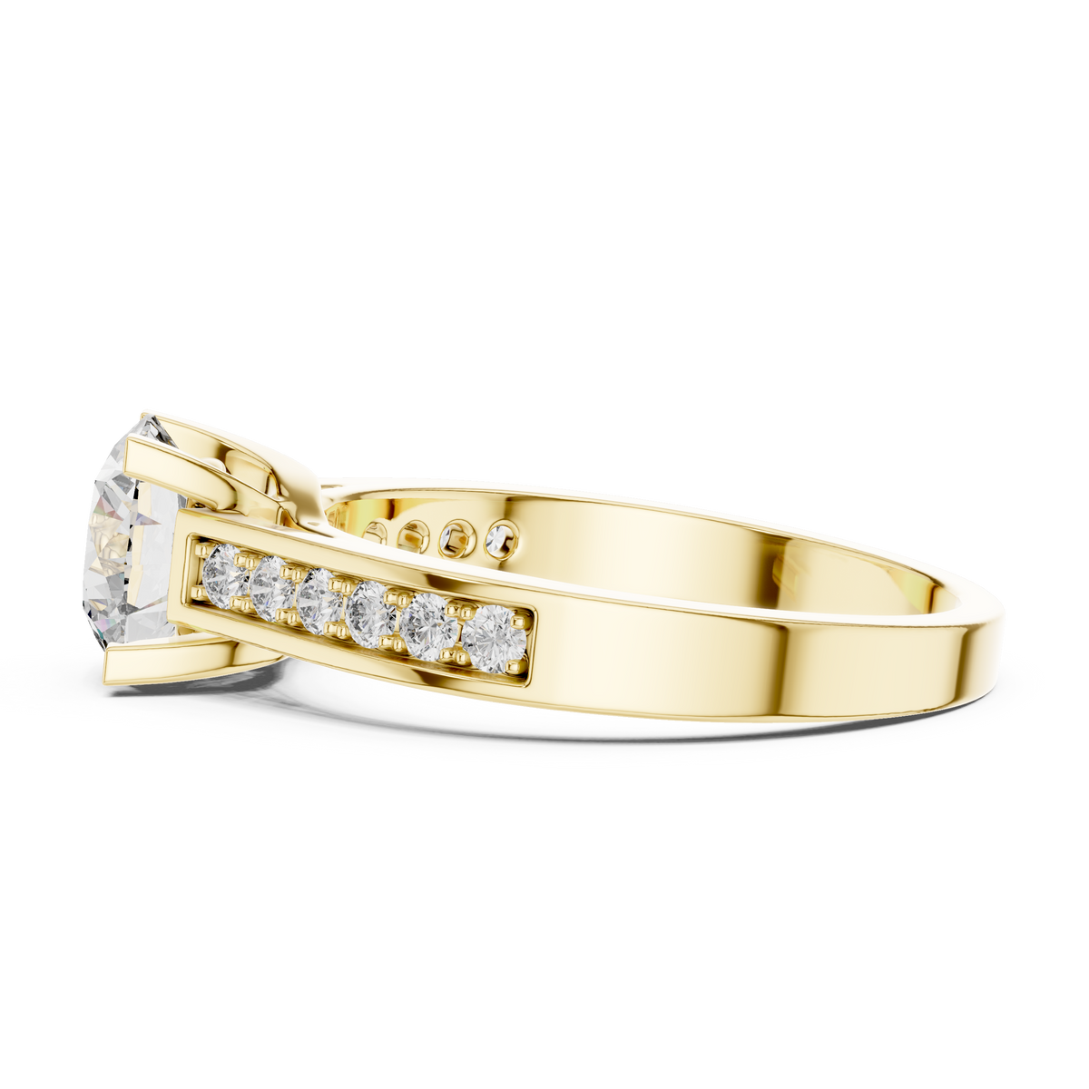 Golden Radiance Pavé Solitaire Ring