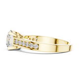 Golden Radiance Pavé Solitaire Ring