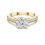 Golden Radiance Pavé Solitaire Ring