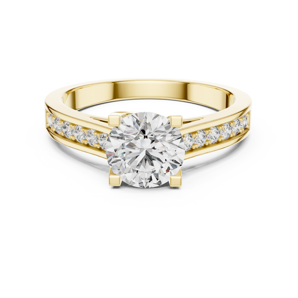 Golden Radiance Pavé Solitaire Ring