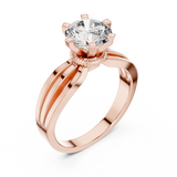 Golden Infinity Split-Shank Solitaire Ring