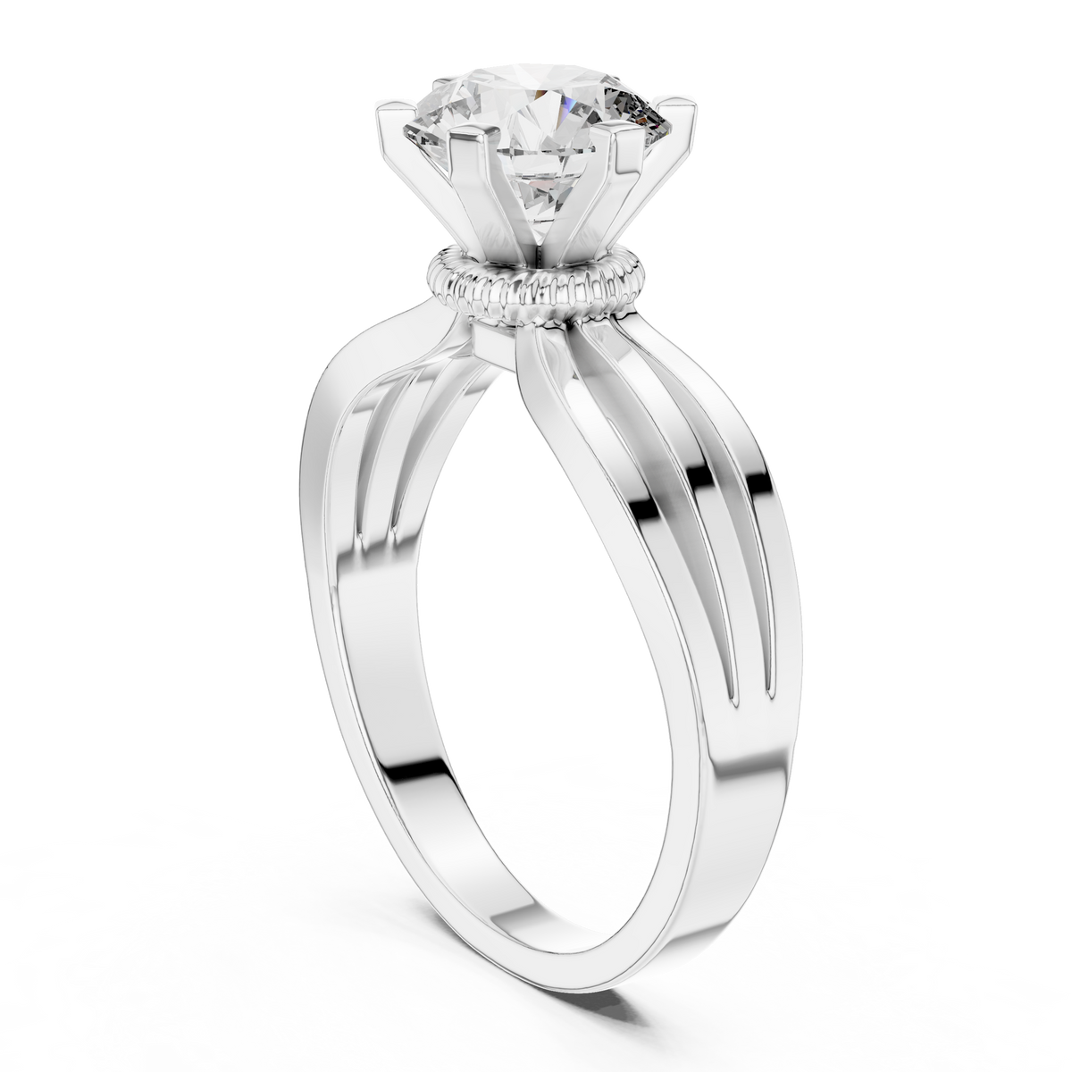 Golden Infinity Split-Shank Solitaire Ring