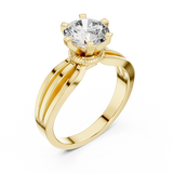 Golden Infinity Split-Shank Solitaire Ring