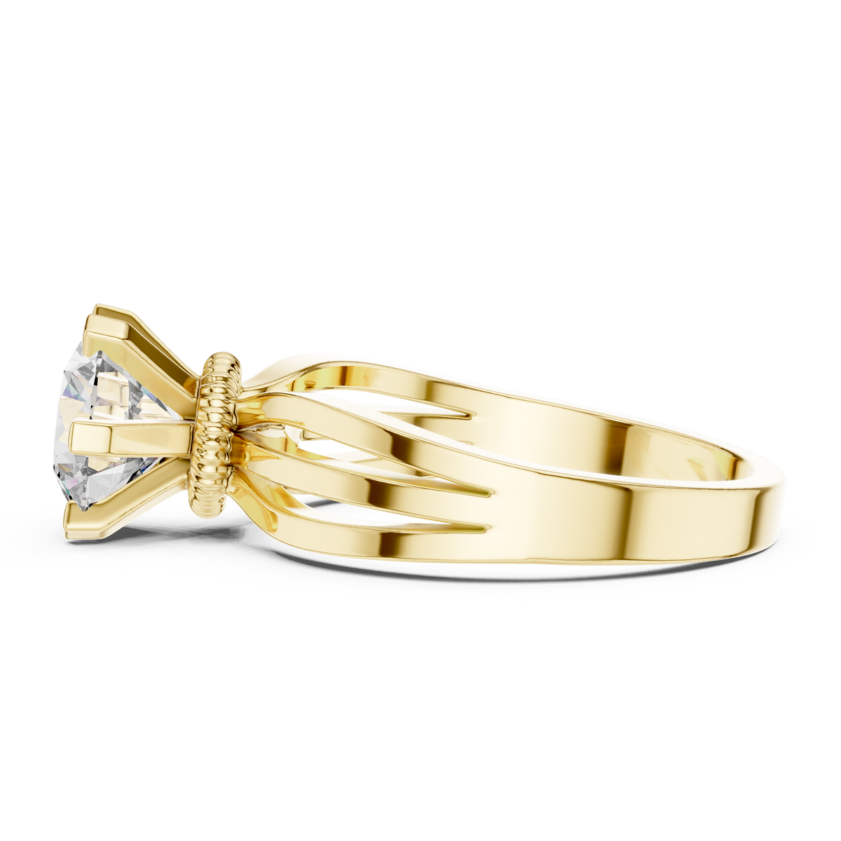 Golden Infinity Split-Shank Solitaire Ring