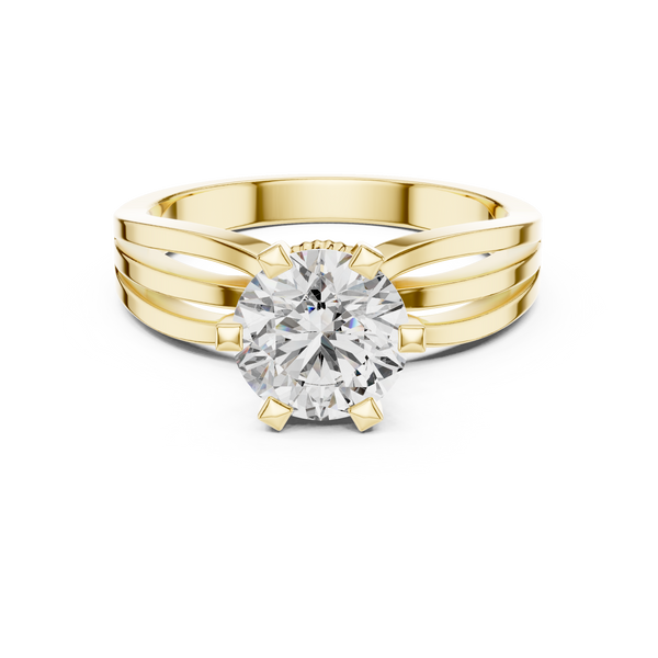 Golden Infinity Split-Shank Solitaire Ring