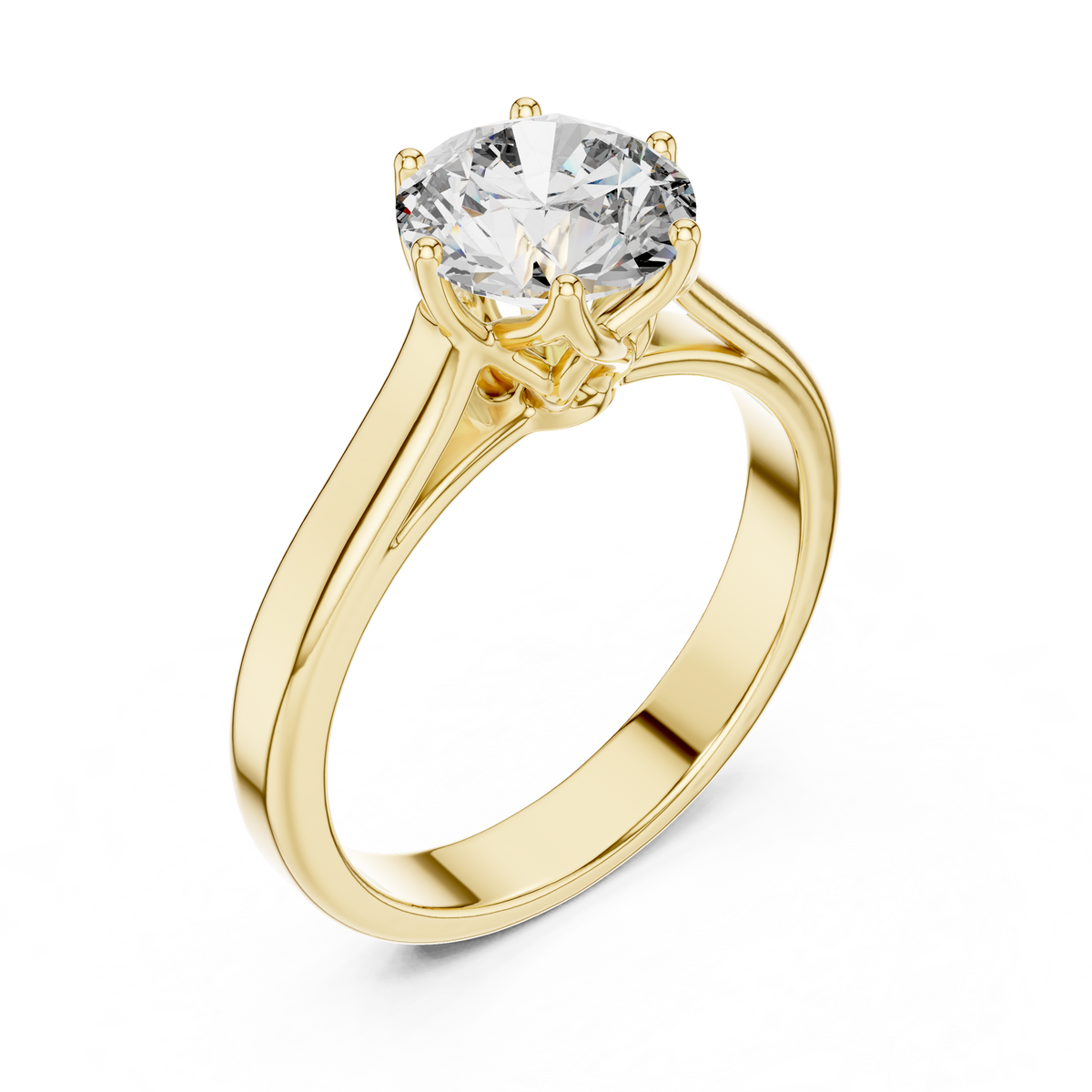Ivory Crown Round Solitaire Ring