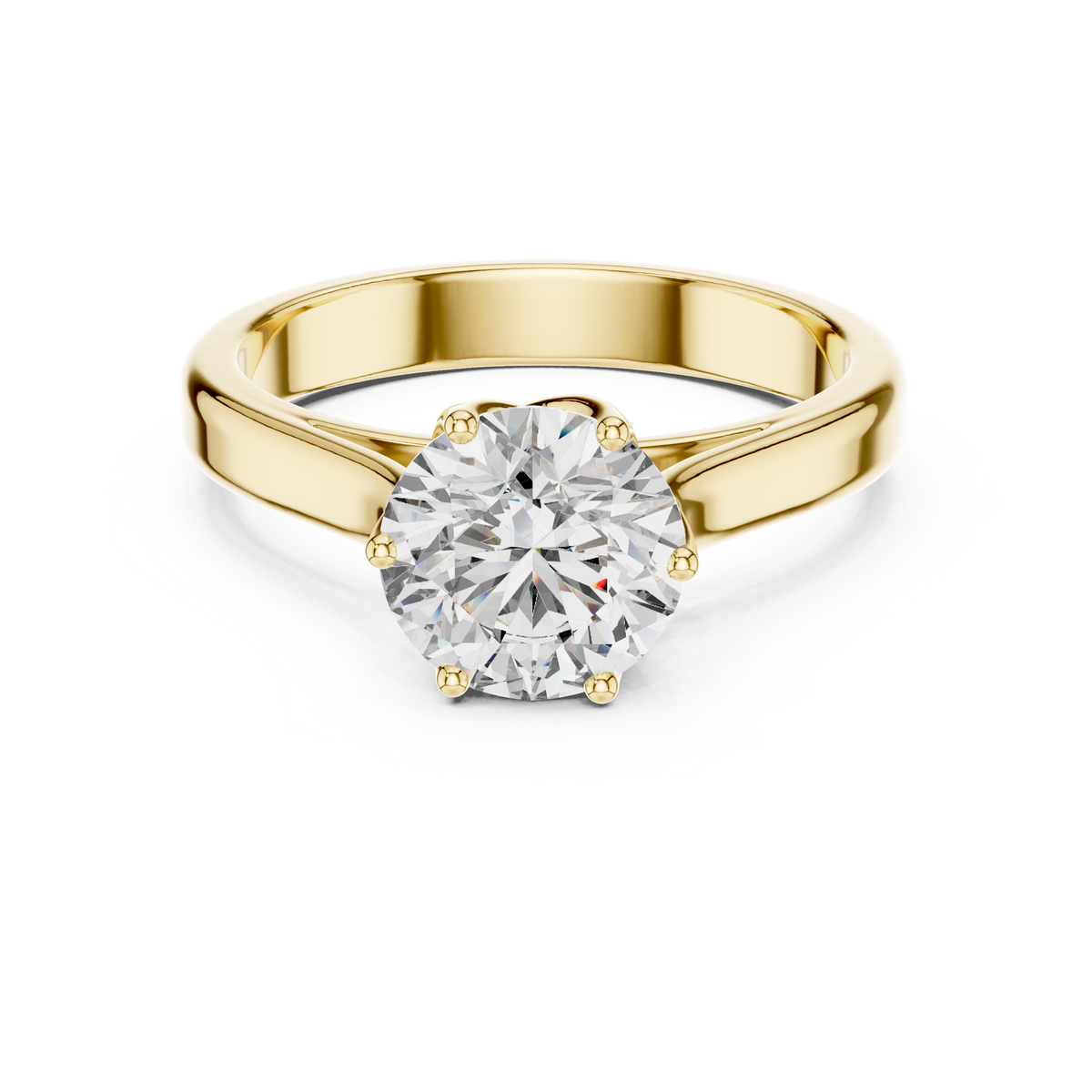Ivory Crown Round Solitaire Ring