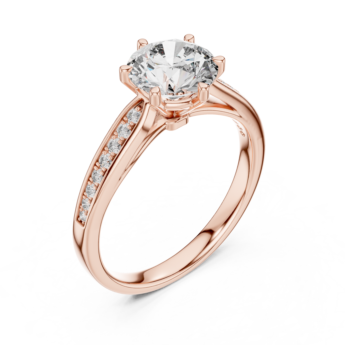 Lumina Pavé Split-Shank Solitaire Ring