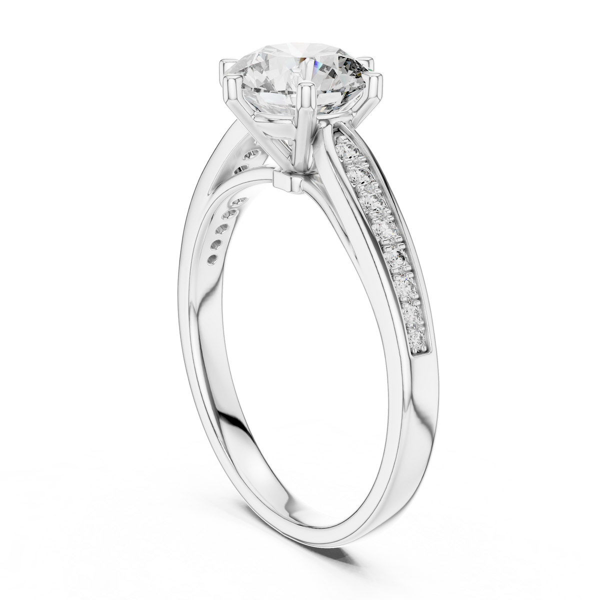 Lumina Pavé Split-Shank Solitaire Ring