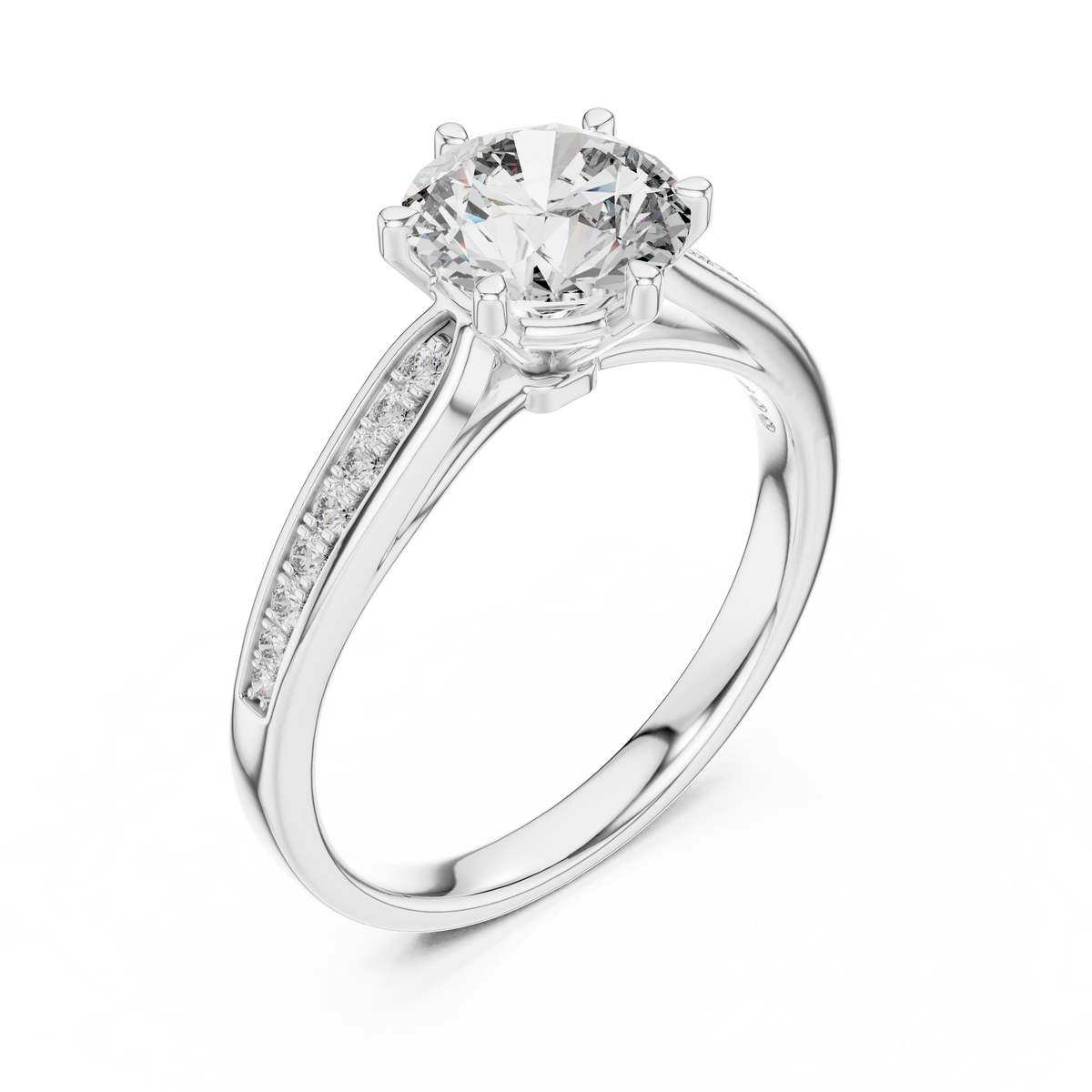 Lumina Pavé Split-Shank Solitaire Ring
