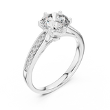 Lumina Pavé Split-Shank Solitaire Ring