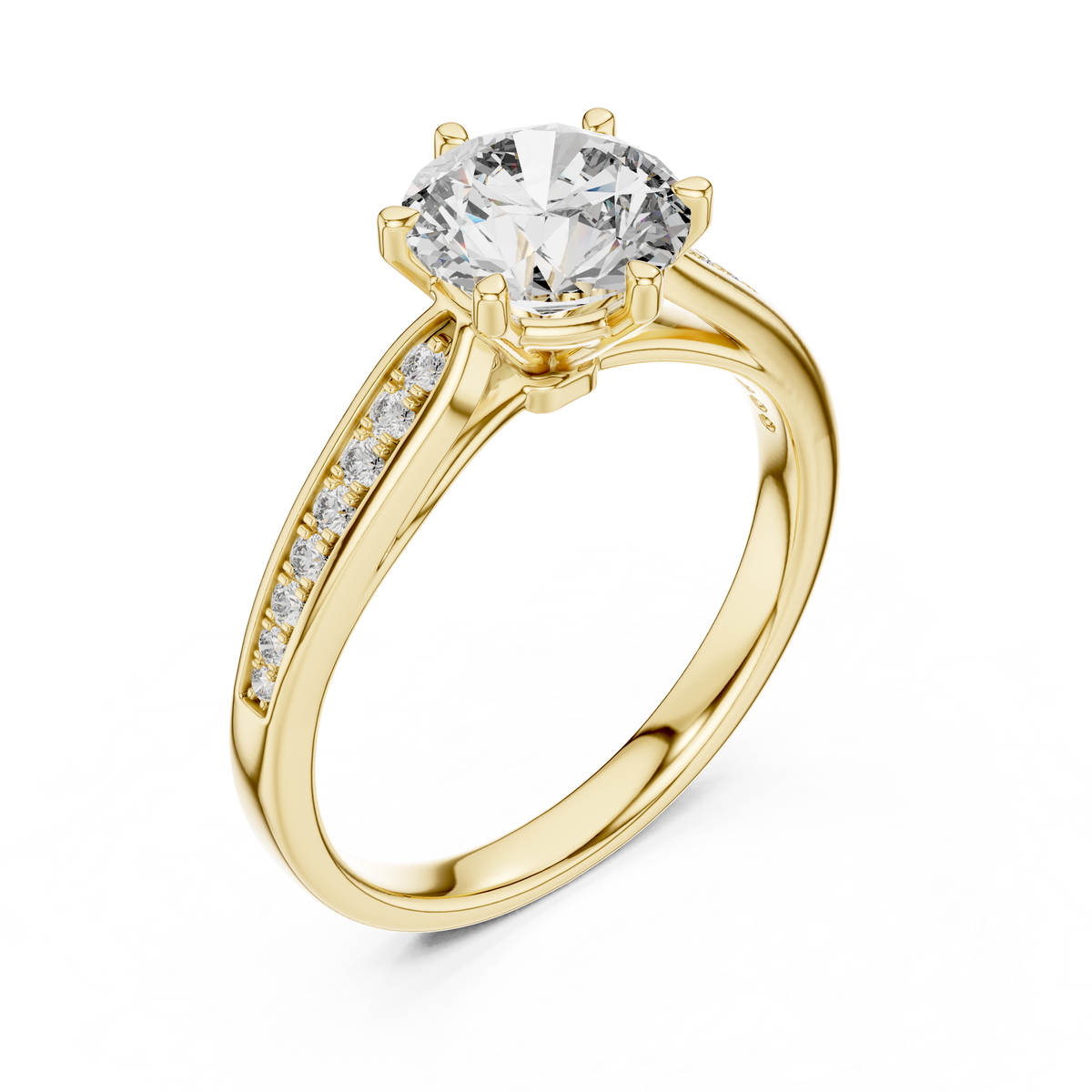 Lumina Pavé Split-Shank Solitaire Ring