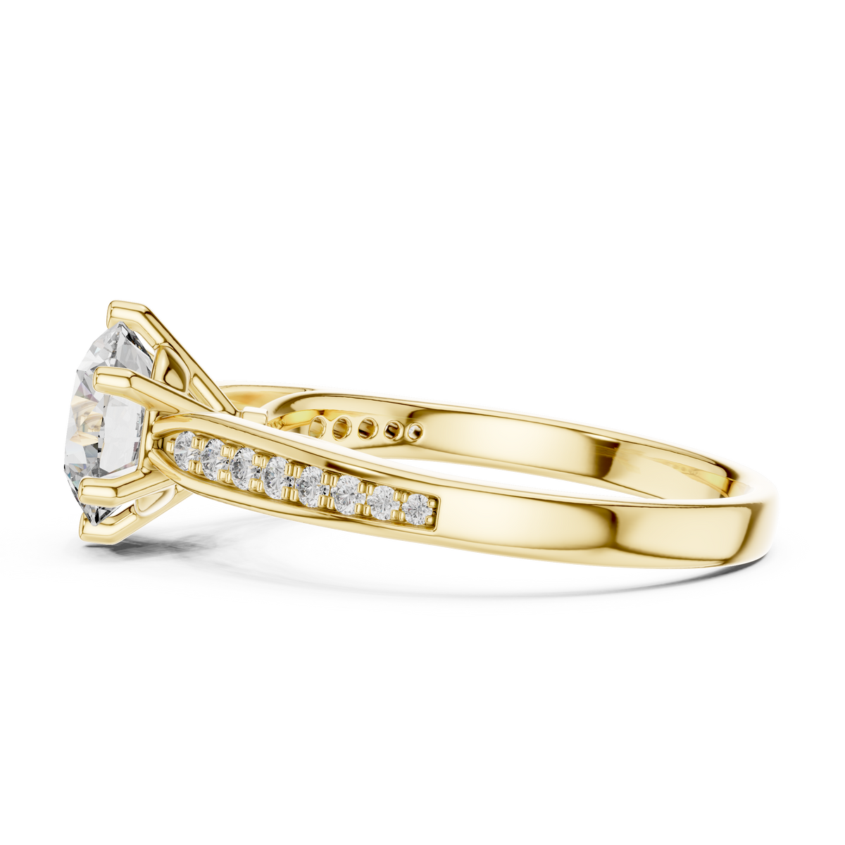 Lumina Pavé Split-Shank Solitaire Ring