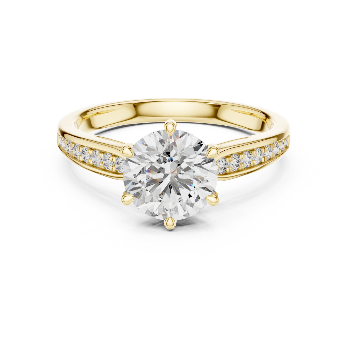 Lumina Pavé Split-Shank Solitaire Ring