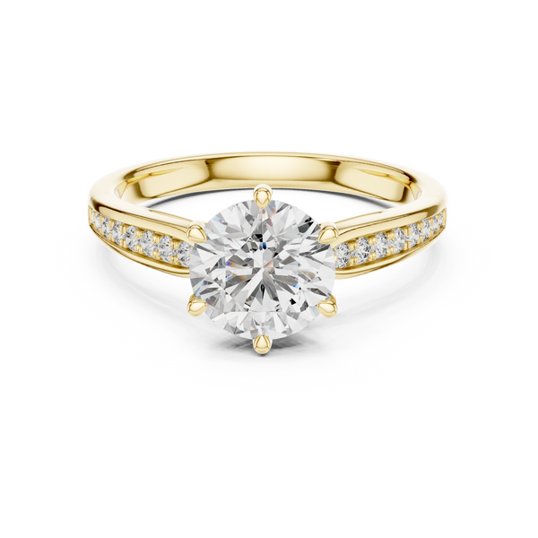 Lumina Pavé Split-Shank Solitaire Ring