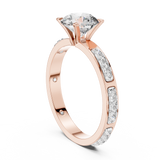 Rosé Aurora Side-Diamond Solitaire Ring