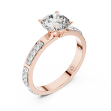 Rosé Aurora Side-Diamond Solitaire Ring