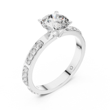 Rosé Aurora Side-Diamond Solitaire Ring