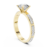 Rosé Aurora Side-Diamond Solitaire Ring