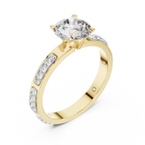Rosé Aurora Side-Diamond Solitaire Ring