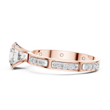 Rosé Aurora Side-Diamond Solitaire Ring