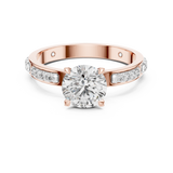 Rosé Aurora Side-Diamond Solitaire Ring