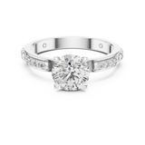 Rosé Aurora Side-Diamond Solitaire Ring