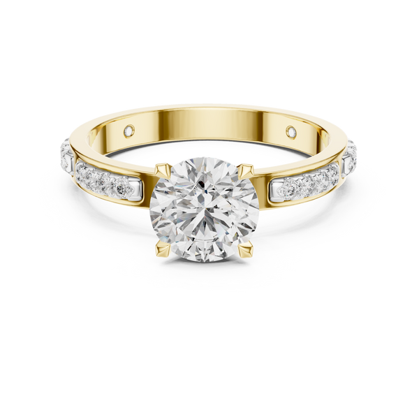 Rosé Aurora Side-Diamond Solitaire Ring