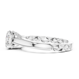 Rosé Floral Engraved Round Solitaire Ring