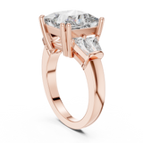 Rosé Princess Three-Stone Diamond Ring