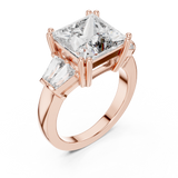 Rosé Princess Three-Stone Diamond Ring