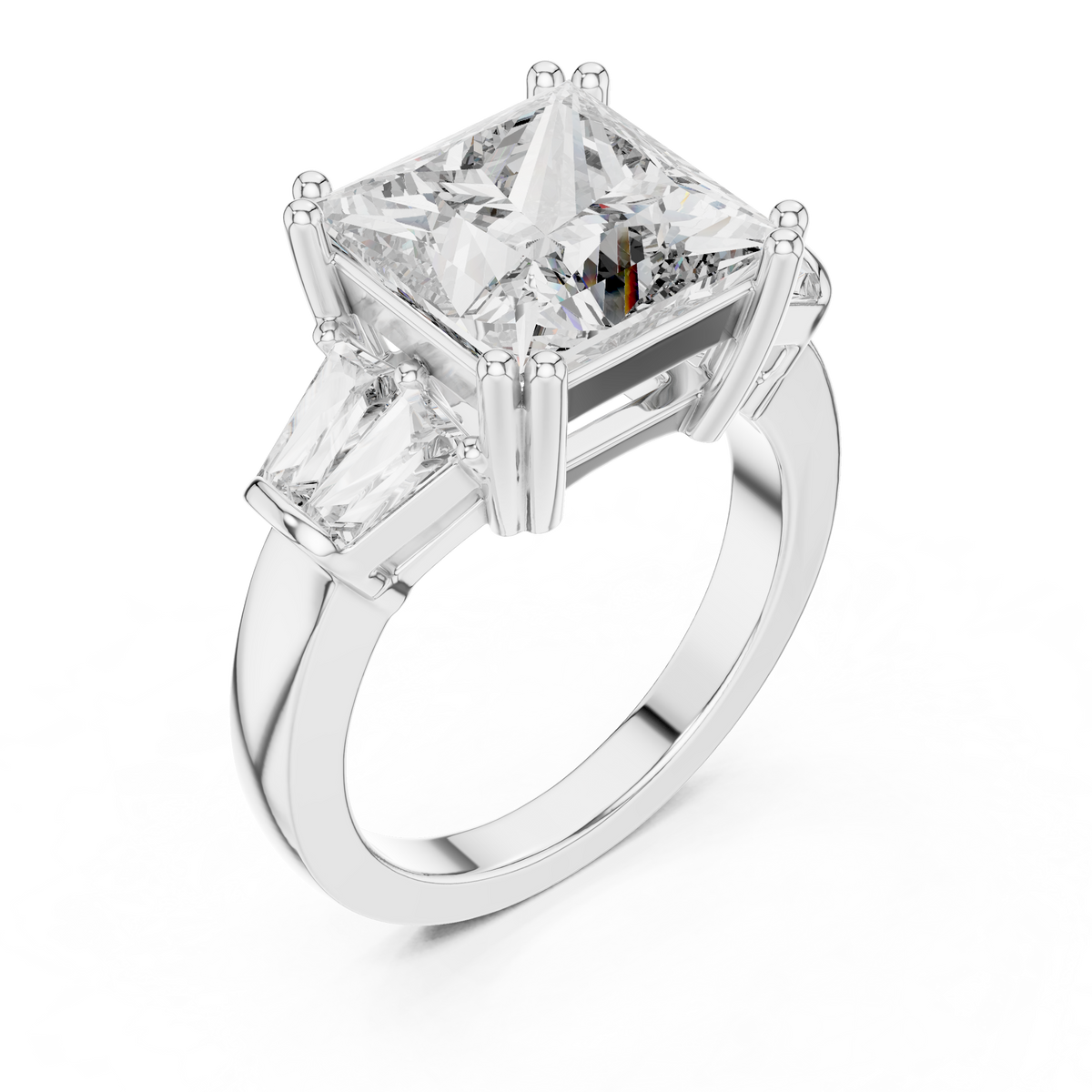 Rosé Princess Three-Stone Diamond Ring