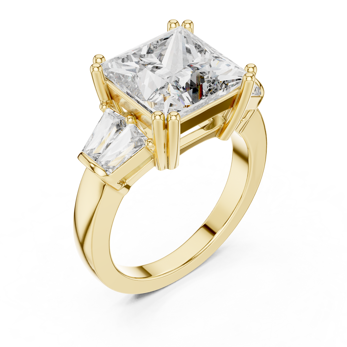 Rosé Princess Three-Stone Diamond Ring