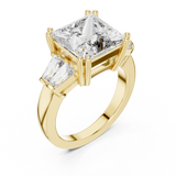 Rosé Princess Three-Stone Diamond Ring