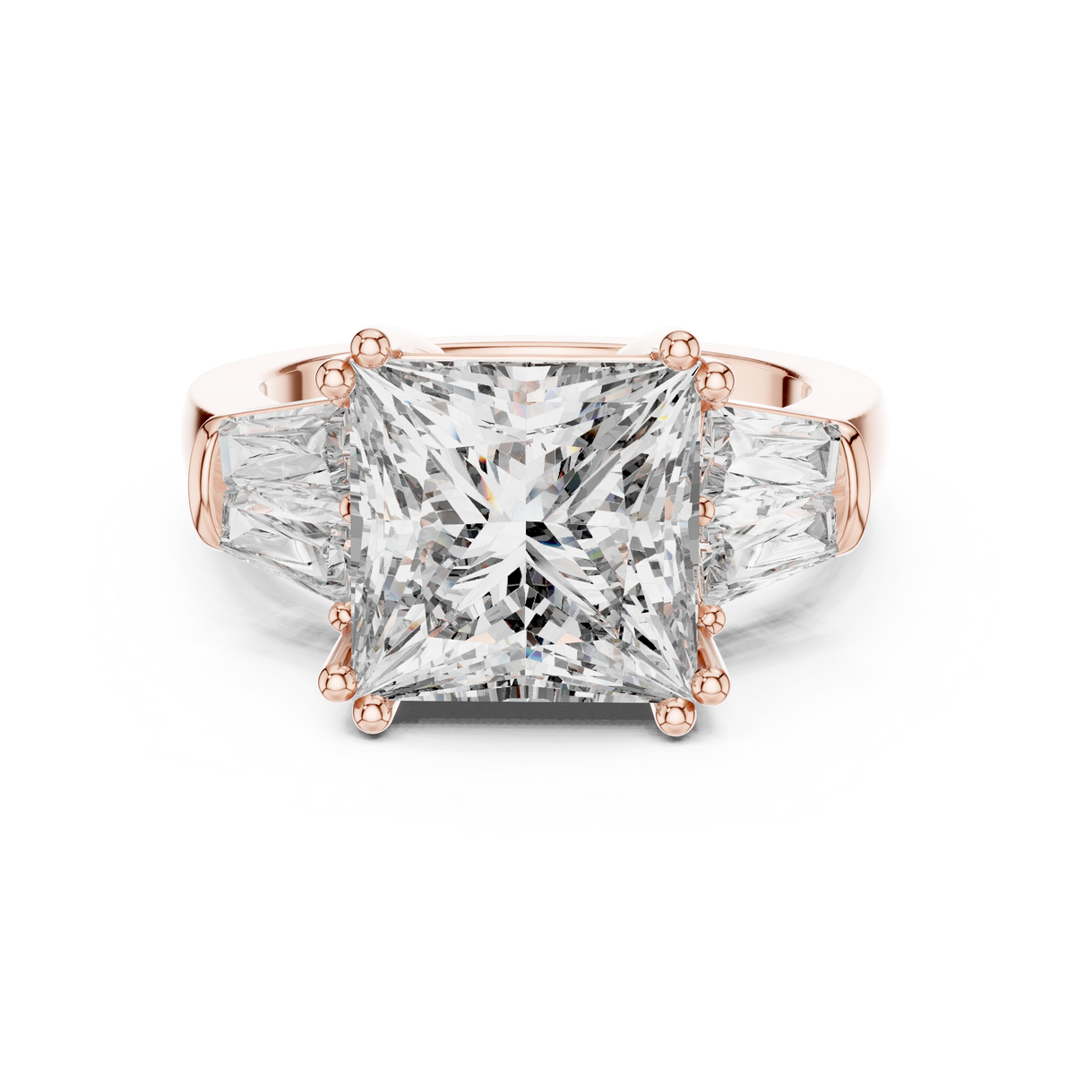 Rosé Princess Three-Stone Diamond Ring