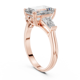 Arctic Emerald Three-Stone Diamond Ring