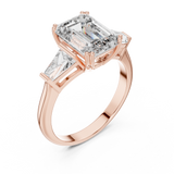 Arctic Emerald Three-Stone Diamond Ring